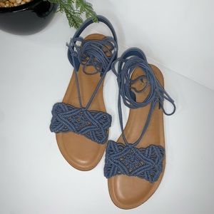 Gianni Bini Macrame Lace Up Sandals